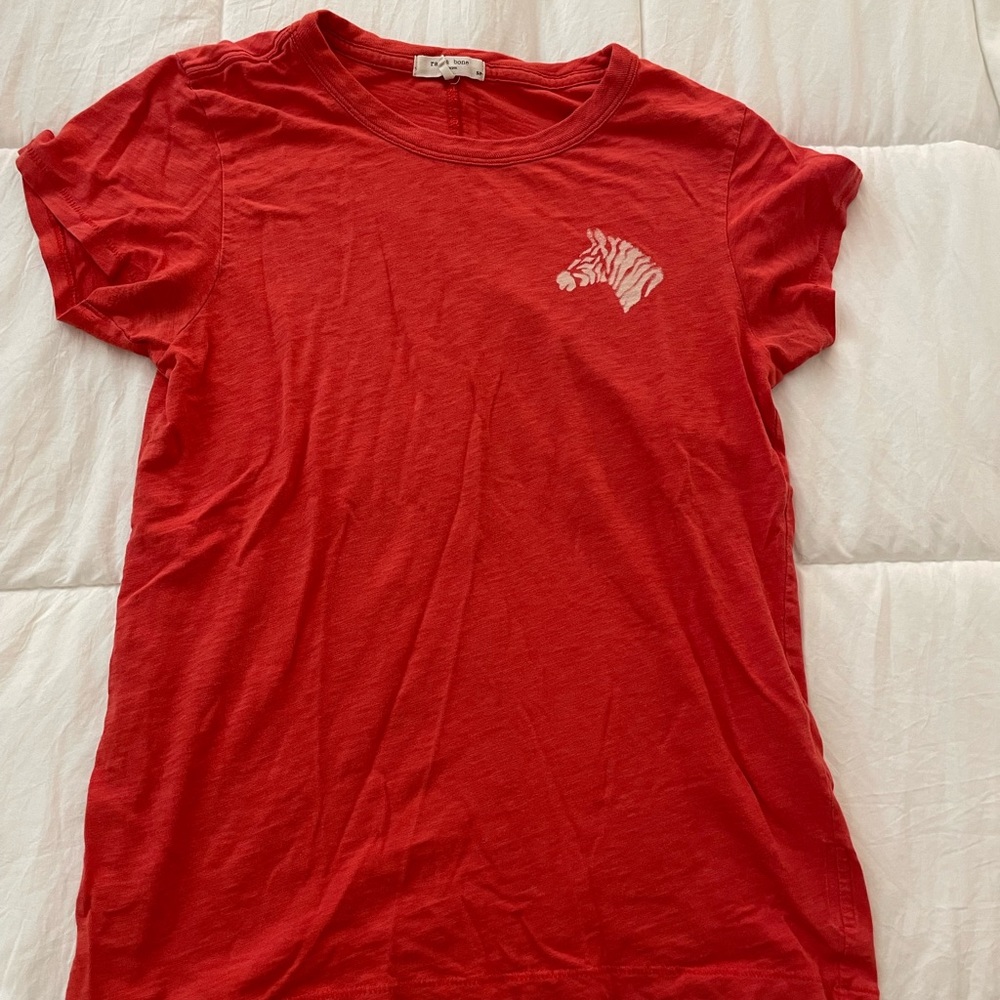 Red Rag and Bone Zebra T-Shirt